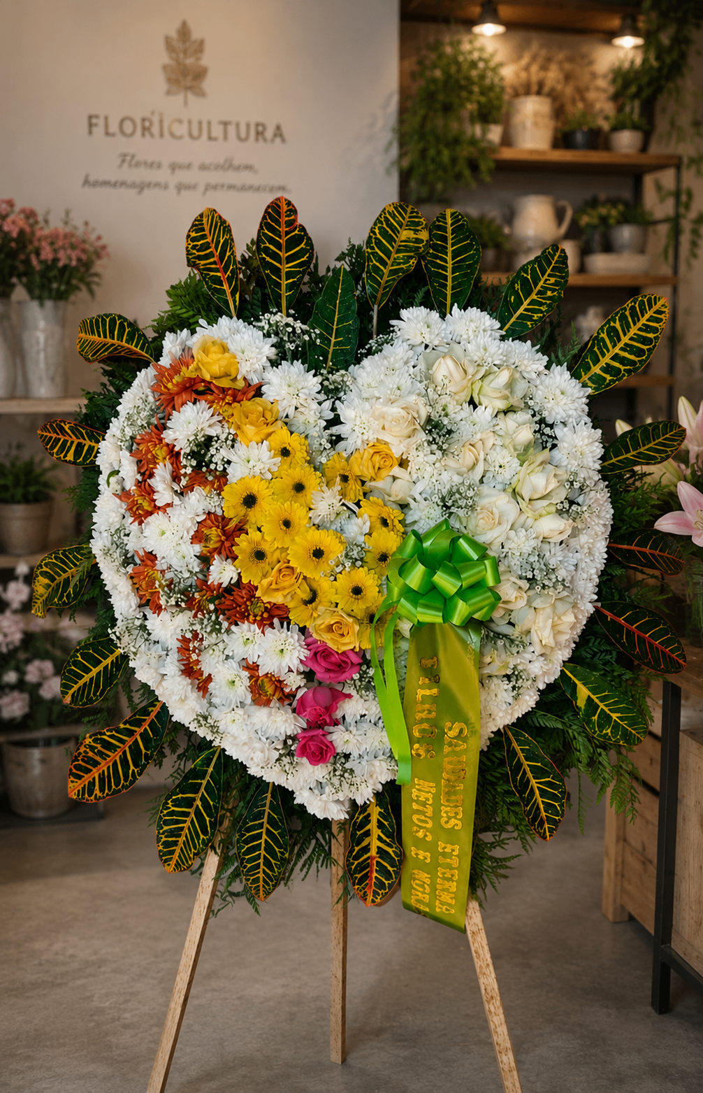 Coroa de flores para velório modelo Coroa Coração — foto 1